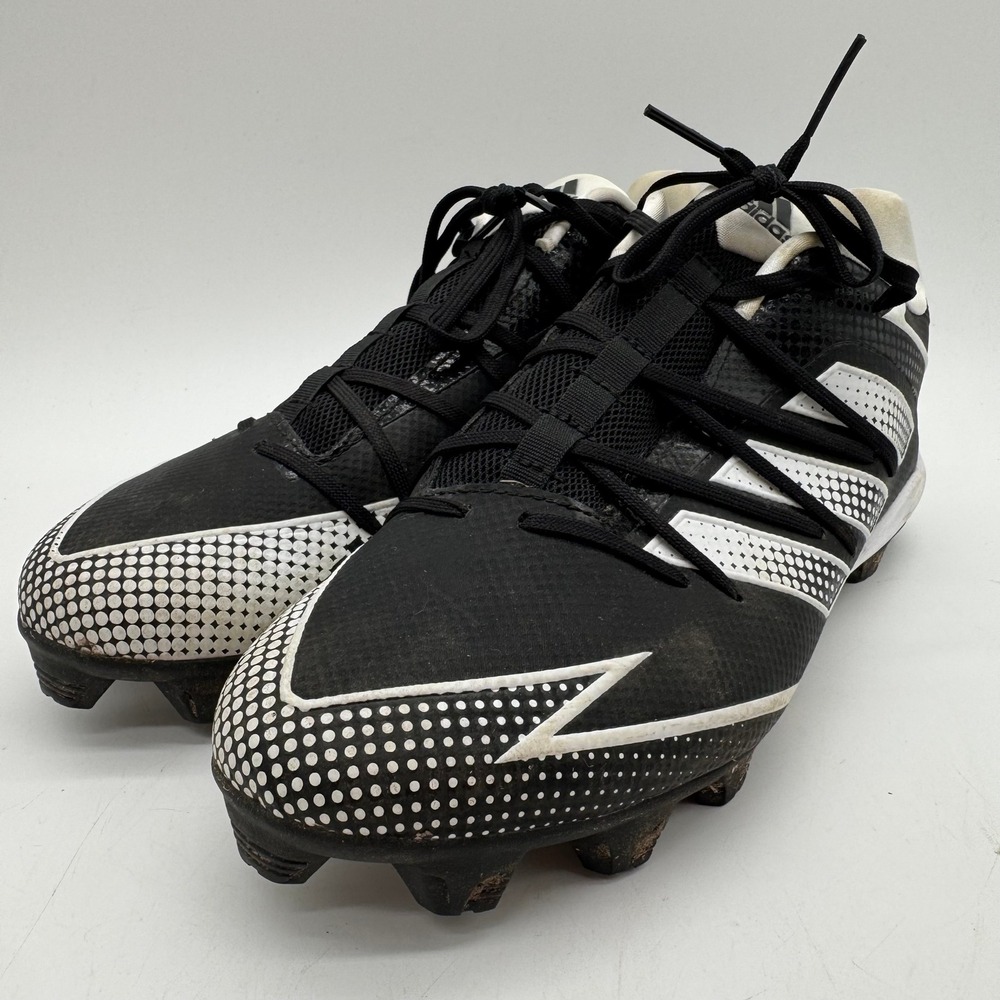 Adidas Afterburner 7 MD Mens 11 Black White Molded Baseball Cleats Lace Up Shoes